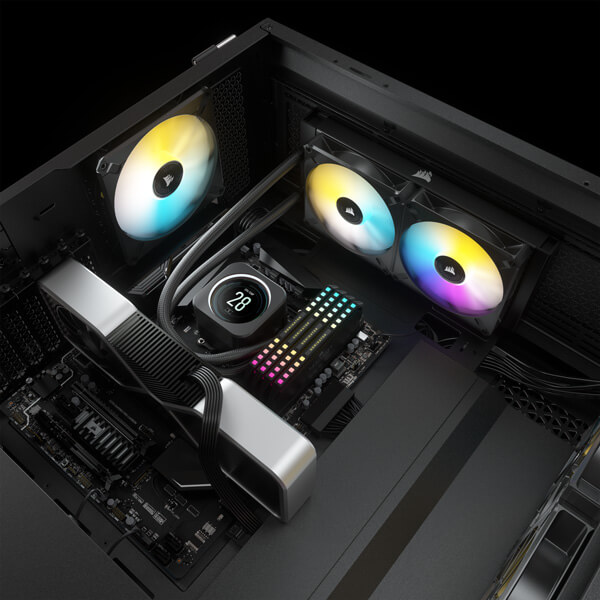 Corsair iCUE H100i Elite LCD Display CPU Liquid Cooler (Black)